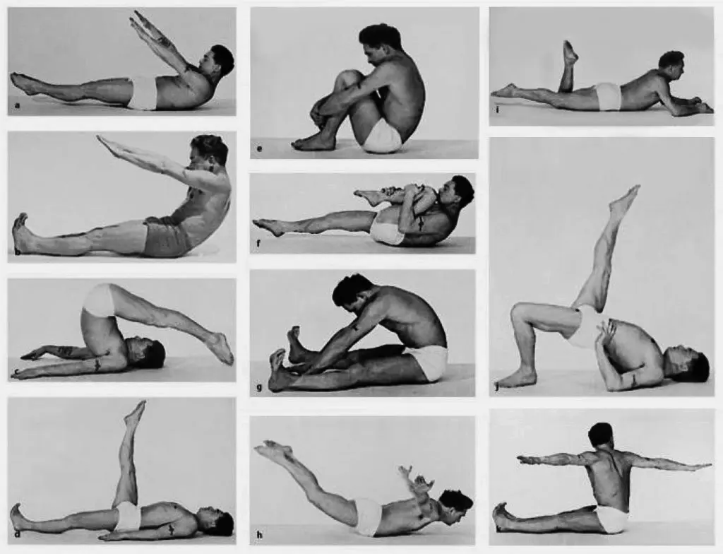 Planche de postures développé par Joseph Pilates